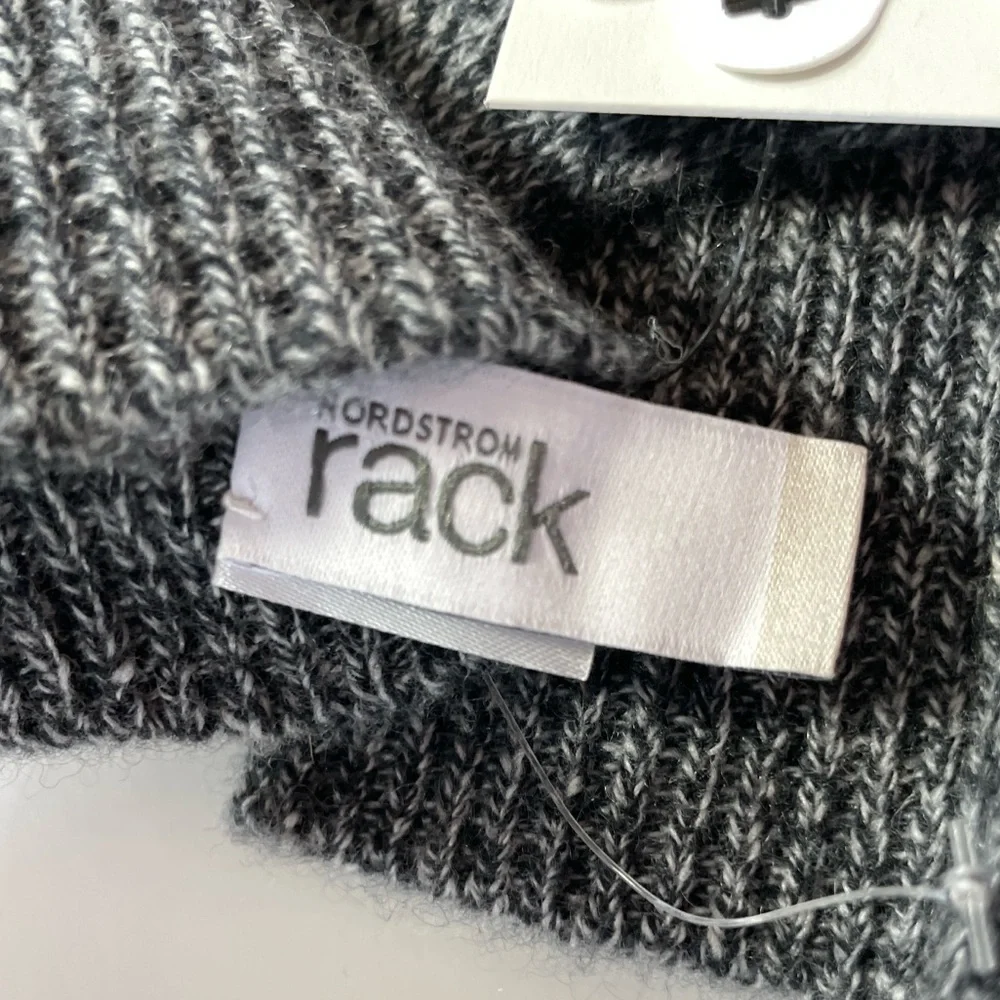 Nordstrom Rack Women’s 100% Cashmere Soft Gloves OS Heather Black Tech-Touch